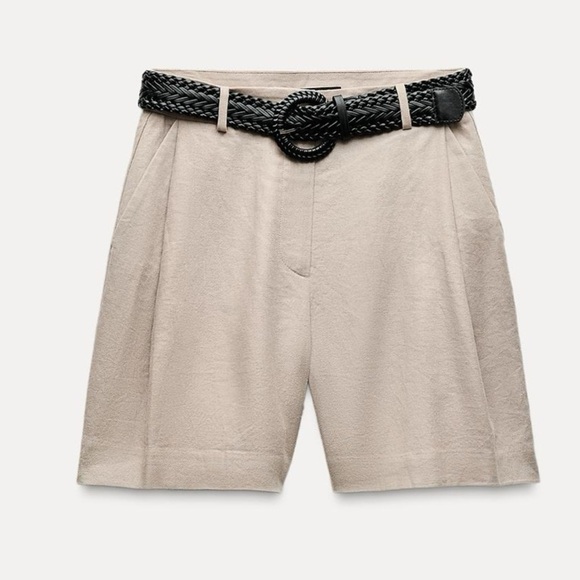 NWT Zara 2pcs LINEN BLAZER SHORTS SET SiZE M - Picture 3 of 12